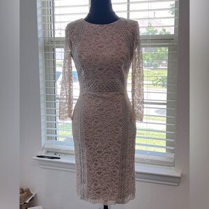 ✨Antonio Melani cream/beige lace sheath long sleeve dress✨